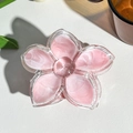 Detail shot of marble textured flower hair claw clip with pink resin and silver glitter - Pink (M-14 Pink)