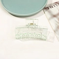 Pince à cheveux carrée 8,5 cm vert clair transparente avec fini mat et ressort métallique - Vert Transparent