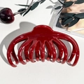 Dettaglio di una molletta per capelli a zucca rosso scuro lucido per capelli folti - Rosso Vino Solido