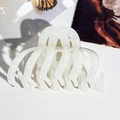 Vue détaillée de la pince à cheveux en acétate blanc crème avec ressort doré de qualité - PC / Beige (Barrière Brillante)