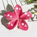 Pink plumeria hair claw clip with star and heart balloon UV printing pattern - Pink Star Balloon (141-2)