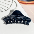 Grande molletta per capelli nera lucida con denti appuntiti e design aerodinamico - Blu Navy Trasparente UV