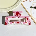 Pink checkered hair claw clip with red apple pattern in a lifestyle setting - Pink Apple Pattern Style (147-2)
