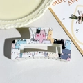 8.5cm checkerboard hair claw with colorful cartoon cat pattern for women and girls - Colorful Cartoon Cat Style (150-3)
