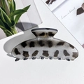 Detail of leopard print acetate hair claw clip on aesthetic stationery background - Square Shape / PS / Matte Grey Leopard