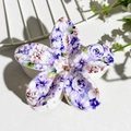 Floral print hair claw clip featuring elegant purple frangipani design with a glossy finish - Purple Floral Texture (148-7)