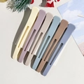Set of six matte Morandi hair clips with non-slip grip on a textured background - Style A / Morandi Color