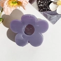 Macro detail of lilac flower hair claw clip with a glossy finish and elegant floral design - Glossy Purple