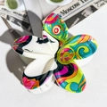 Pinza per capelli a fiore con stampa pop art colorata e motivi profilo donna - ABS / Ritratto Pop Art-ABS Beige 138-2