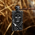Gothic skull grim reaper pendant in vintage black stainless steel on rustic wire - Pendant Only (No Chain) / Ancient Black