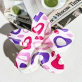 Floral claw clip with heart patterns in white and purple for elegant hair styling - ABS / Pink Purple Abstract Heart-ABS Beige 140-6