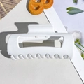 Polished soft white silicone rectangular hair claw clip for elegant back styling - 10.5cm White