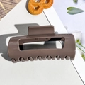 Minimalist large dark brown hair claw clip in polished silicone finish for thick hair - 10.5cm Coffee