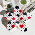 Floral claw clip with poker card suits print in glossy white, red and black finish - ABS / Fun Poker Suit-ABS Beige 145-3