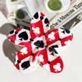 Floral hair claw clip with poker pattern and checkered print in a stylish setup - ABS / Poker Element Checkerboard-ABS Beige 145-4