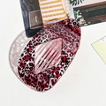Chic red leopard print resin hair claw clip with cutout design for women - Red Leopard Print Rhombus Clip