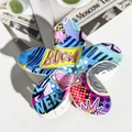 Pop art flower hair claw clip with vibrant boom leopard print and geometric patterns - ABS / Pop Comic Multicolor-ABS Beige 149-5