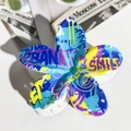 Graffiti style plumeria hair claw clip with urban pattern on vibrant blue surface - ABS / Street Art Graffiti-ABS Beige 149-6