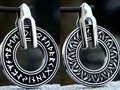 Orecchini vichinghi con rune e nodo celtico in acciaio inossidabile da uomo - Stile Runa Nodo Celtico (BP8-139 Acciaio) / Colore acciaio