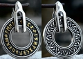 Ciondolo con rune vichinghe in acciaio inossidabile con rune dorate e nodo celtico - Stile Runa Oro E Nodo Celtico (BP8-139 Bicolore Oro) / Oro e Argento