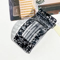 Rectangle hair claw clip featuring black and grey leopard print pattern with gloss finish - Gray Leopard Print Square Clip