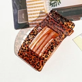 Classic amber leopard print large rectangular hair claw clip in high-quality resin - Orange Leopard Print Square Clip