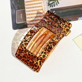 Chic amber leopard print hair claw clip in a modern rectangular geometric design - Amber Leopard Print Square Clip