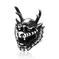 Vintage stainless steel dragon head ring with detailed silver scales and horn design - US 7 / Exquisite Dragon Head Style (BR8-669)