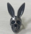 Vintage stainless steel skull ring with rabbit ears and a retro silver finish for men - US Size 7 / Large Retro Black Style (BR8-758)