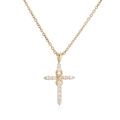 Collar de cruz chapado en oro de 18K con símbolo de infinito y circonitas brillantes - Dorado