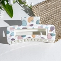Square hair claw clip with colorful abstract UV printing and geometric patterns - Geometric Organic Shapes (140-8)