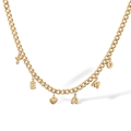 18K gold plated stainless steel necklace with TE AMO letters and heart pendant - TE AMO Letters and Heart (24950)