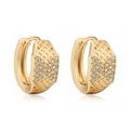 Gold-plated geometric hollow butterfly earrings with sparkling cubic zirconia pavé - Gold