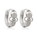 Minimalist silver hoop earrings with 18K gold plating and sparkling zircon stones - Silver