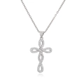 Elegante 18K vergoldete Silber-Kreuzkette mit Unendlichkeitsdesign und funkelndem Zirkonia - Silberner Unendlichkeits-Kreuz-Stil (24983)