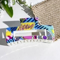Pop art hair claw clip with colorful BOOM print design made of high quality acrylic - BOOM Comic Pop Art Style (149-5) / ABS