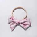 Fascia per capelli rosa con fiocco floreale ed elastico morbido per neonati - Stile Floreale Rosa (1)