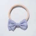 Bandeau élastique en nylon pour bébés avec un nœud en tissu à rayures bleues et blanches - Rayé Rouge(5)