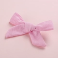 Pink cotton bow hair clip for girls with minimalist fabric texture and matte finish - Water Pink
