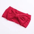 Detail of red wide bow headband featuring soft fabric texture and neat stitching details - Dark Red