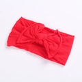 Elastic red newborn baby headband with large soft decorative knot bow detail - Bowknot Headband / Red