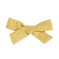 Pinza para el pelo con lazo de lino amarillo mostaza para niña en estilo bosque - Amarillo Jengibre