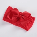 Detail eines weichen roten Baby-Stirnbands mit großer 5-Zoll-Ripsband-Schleife aus Nylon - Rot