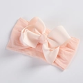 Cute 5-inch grosgrain ribbon bow headband for baby girls with soft nylon elastic band - Dark Pink
