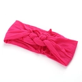 Bandeau bébé en nylon rose rouge doux avec nœud torsadé pour protection hivernale - Rose Rouge