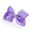 Detailaufnahme der 5-Zoll hellvioletten Ripsband-Haarschleife mit metallischer Krokodilklemme - Lavendel (18)
