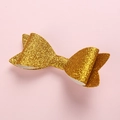 Funkelnde goldene Glitzer-Haarschleife für Mädchen, handgefertigtes Accessoire - Gold