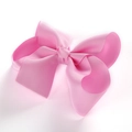 Detailansicht der 12,7 cm rosa Ripsband-Haarschleife mit sichtbarer Rippenstruktur - Hellrosa (24)