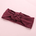 Bandeau hiver en nylon souple pour bébés avec nœud torsadé en rouge bordeaux foncé chaud - Bordeaux