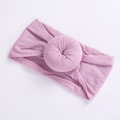 Soft purple nylon baby headband featuring a knitted donut-shaped decorative knot - 20 Taro Purple